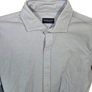 Proper Cloth Mens Light Blue Cotton Oxford Long Sleeve Button Down Shirt 16.5